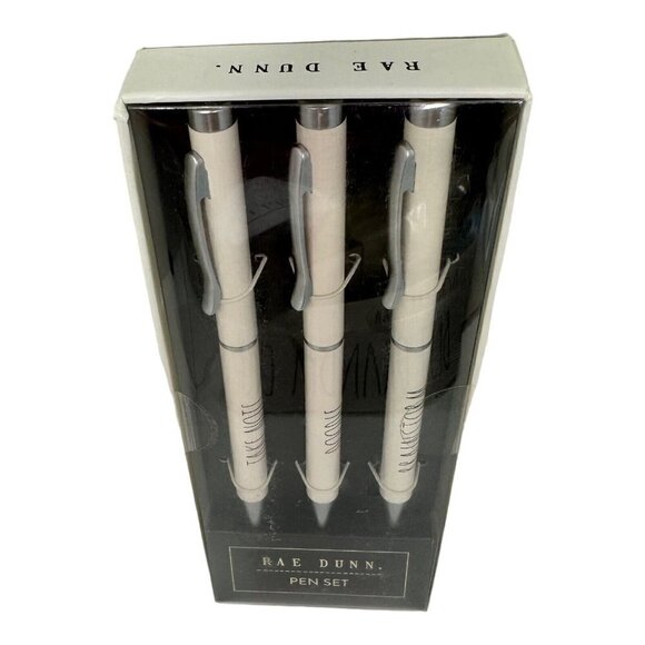 Rae Dunn 3 Ball Point Pen Set Black Ink Take Note Doodle Brainstorm Office Gift - Picture 5 of 7